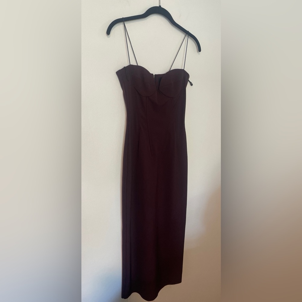 Lake Studio Bodycon Burgundy Strapless Sweetheart Evening Dress Small